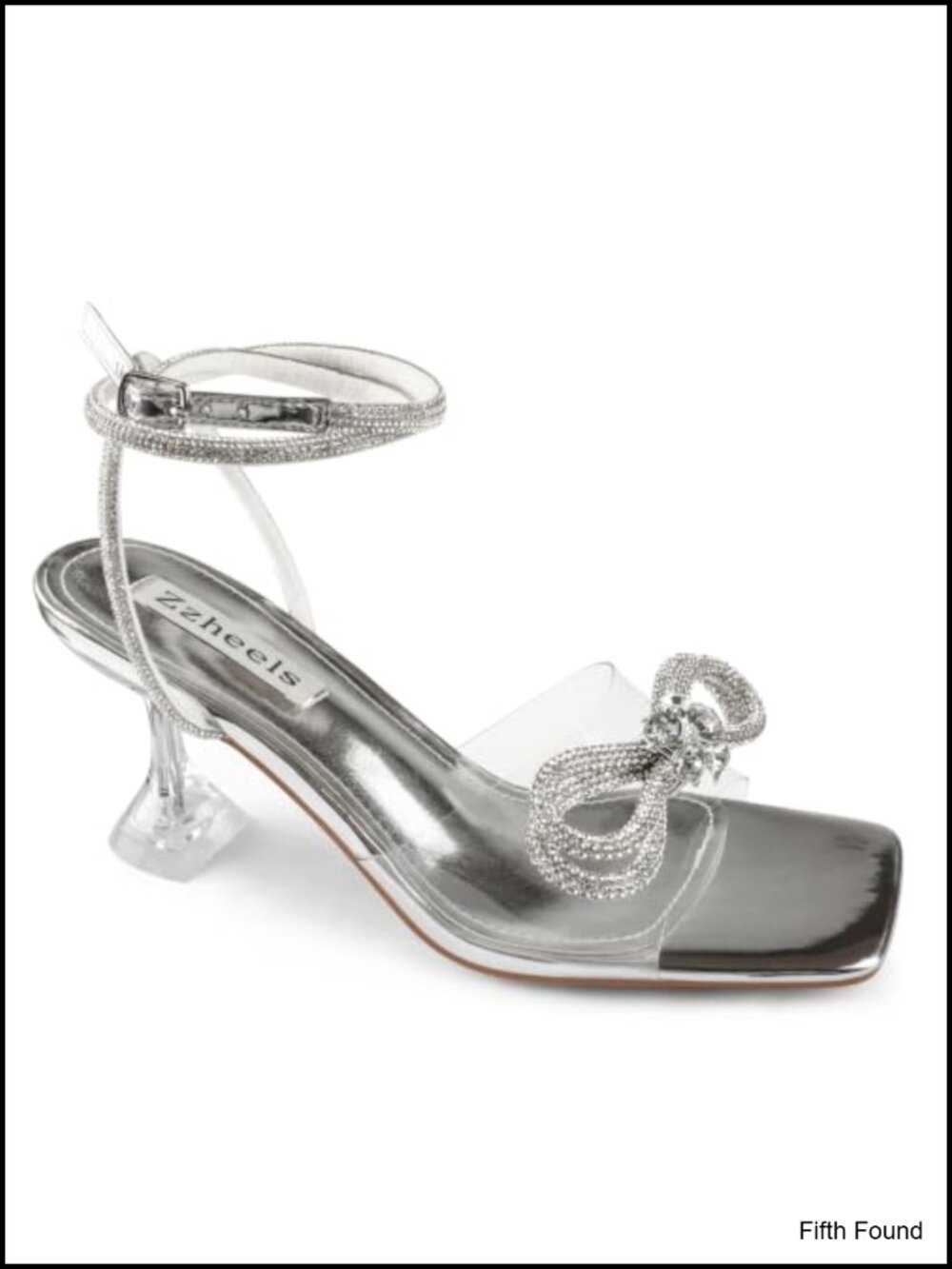 Strappy Block Heel Sandals with Crystal Bowknots